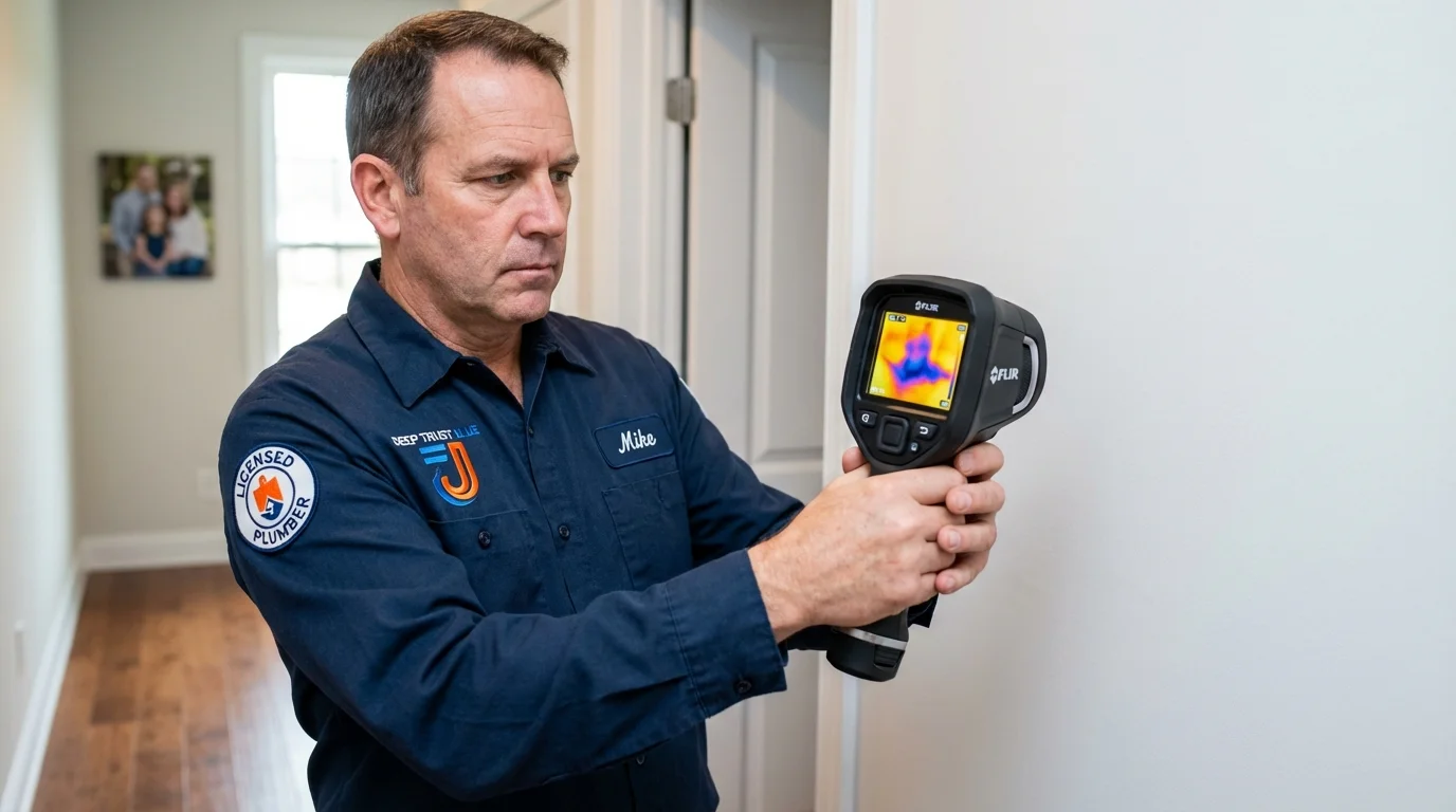Thermal imaging leak detection by Johns Plumbing LLC in DeWitt